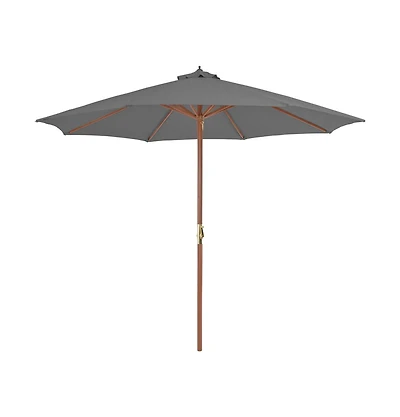 Outdoor Parasol with Wooden Pole 118.1" Anthracite