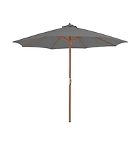 Outdoor Parasol with Wooden Pole 118.1" Anthracite