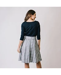 Hope & Henry Women's Long Sleeve Knit Fit and Flare Dress
