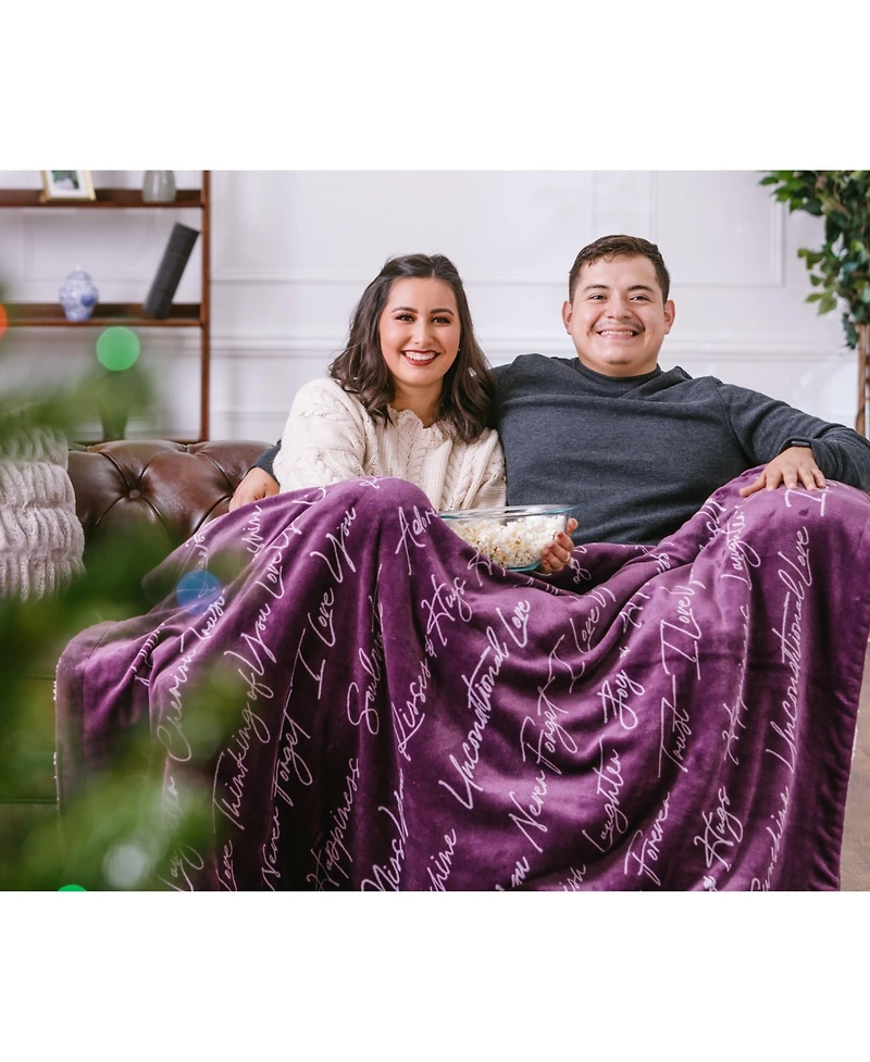 Chanasya Premium I Love You Gift Throw Blanket - Unconditional Love Together Forever Anniversary Gift Throw