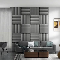 Homcom 4 Pack Acoustic Wall Panels, 24" x 24" Wood Wall Panels,