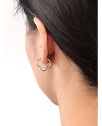 Devata 14K Gold Clover Hoop Earrings