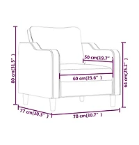 Sofa Chair Black 23.6" Fabric