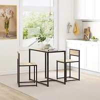 Homcom 3-Piece Industrial Dining Table Set for 2 Kitchen Table and Chairs