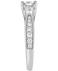 TruMiracle Diamond Three Stone Engagement Ring (1 ct. t.w.) 14k White Gold