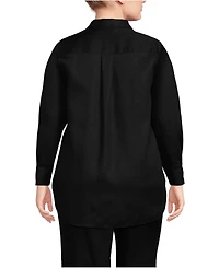 Lands' End Plus Twill Tencel Fiber Popover Shirt