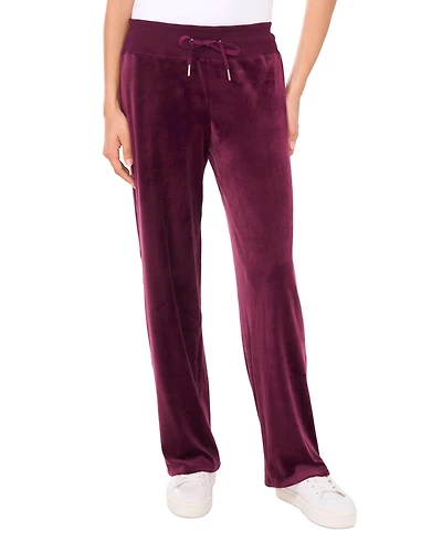 Vince Camuto Women's Velour Drawstring-Waist Straight-Leg Pants