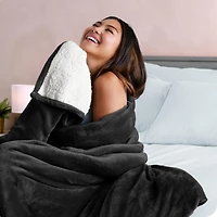 Bare Home Fleece Sherpa Blanket, Throw