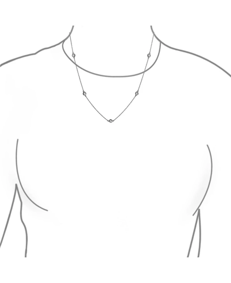 Bling Jewelry Minimalist Simple Wrap Cz By The Yard Tin Cup Chain Necklace .925 Sterling Silver 36 Inch