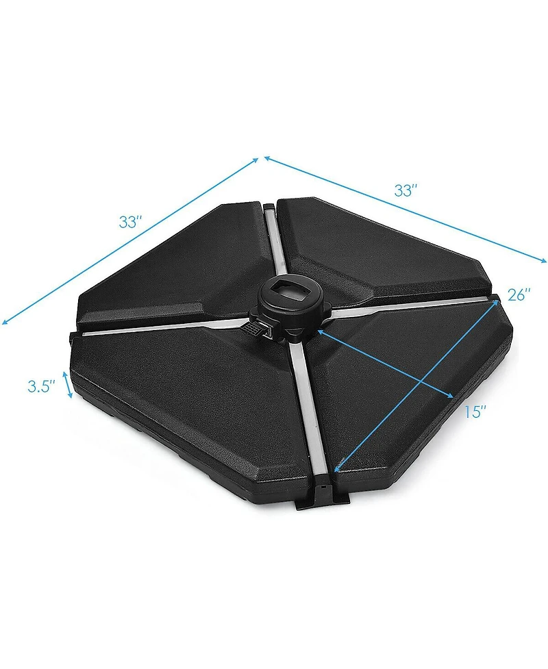 Givimo 4 Pieces 195 lbs Patio Cantilever Offset Umbrella Base Weight Sand