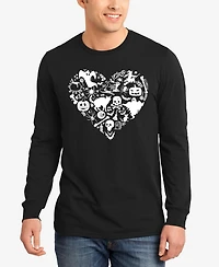 La Pop Art Men's Halloween Heart Word Long Sleeve T-Shirt
