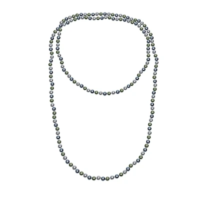 Bling Jewelry Hand Knotted Long Strand Double Triple Wrap Endless Layering 8MM Tri Color Multicolor Black White Grey Simulated Pearl Strand Necklace L