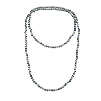 Bling Jewelry Hand Knotted Long Strand Double Triple Wrap Endless Layering 8MM Tri Color Multicolor Black White Grey Simulated Pearl Strand Necklace L