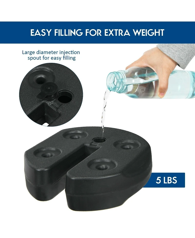 Givimo 4 Pieces 20Lbs Water Filled Weight Plates for Shade Umbrella