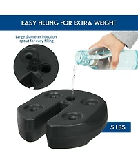 Givimo 4 Pieces 20Lbs Water Filled Weight Plates for Shade Umbrella