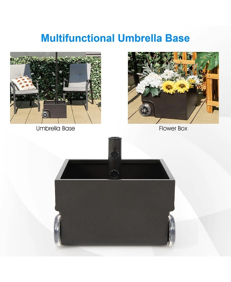 Givimo 150 Pounds Patio Umbrella Base Stand Wheels Planter Outdoor