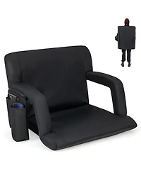 Givimo Stadium Seat for Bleachers with Back Support 6 Adjustable Positions-Black