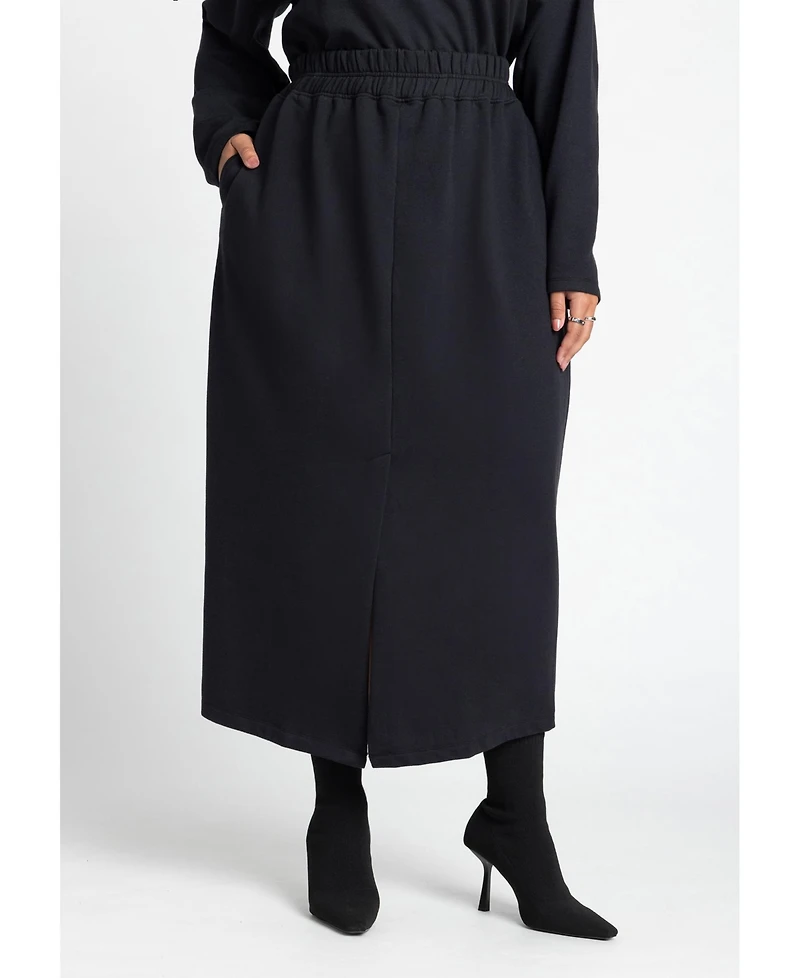 Eloquii Women's Maxi French Terry Skirt