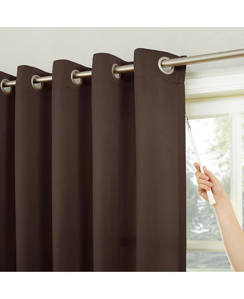 Sun Zero Grant Room Darkening Grommet Sliding Patio Door Curtain Panel