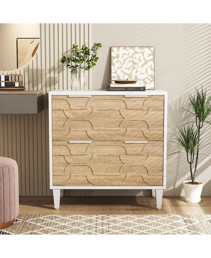 Tribesigns 2-Drawer File Cabinet, Lateral Filing Cabinet, Office Storage Cabinet, Printer Stand with Storage Drawer for Home Office