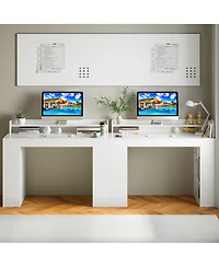 Gymax 48'' Computer Desk Study Writing Workstation w/ Bookshelf & Monitor Stand Riser