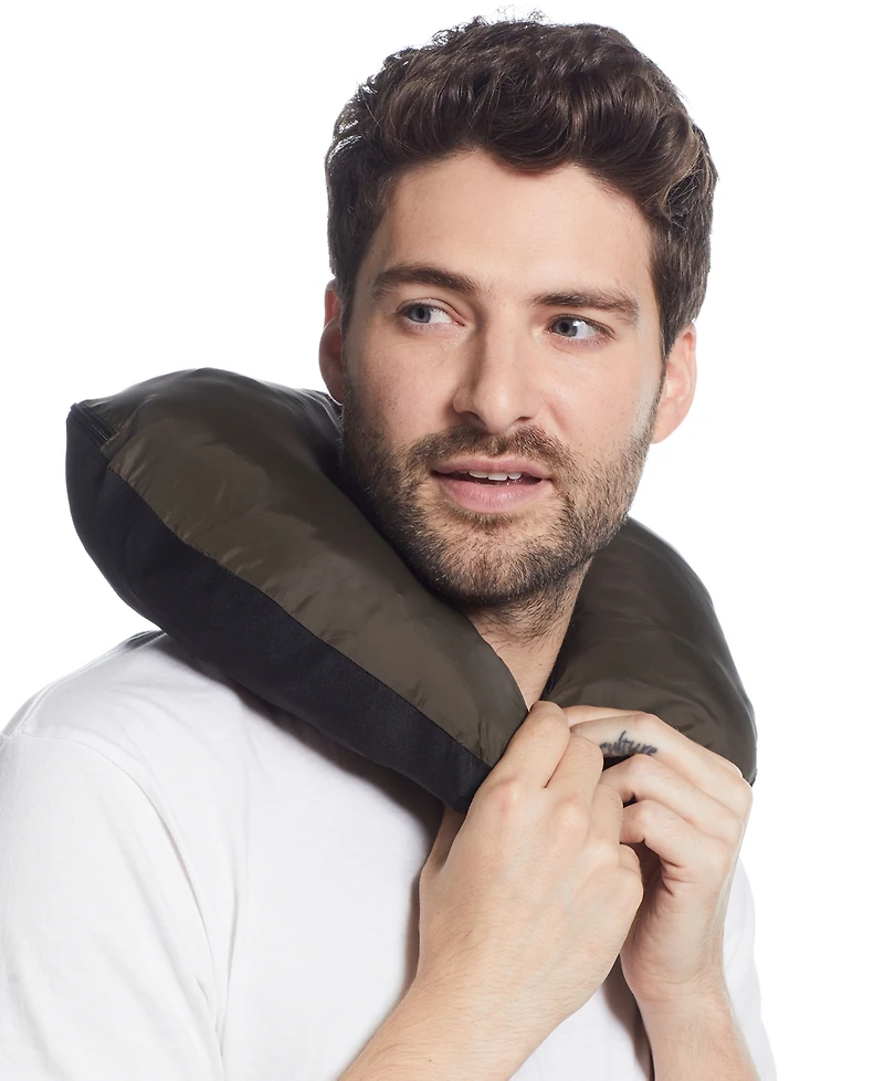 Weatherproof Men's Packable Neck Pillow Zip-Front Quilted Jacket