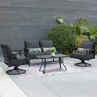 Aoodor 22'' x 24'' Outdoor Deep Seat Chair Cushion Set，Olefin Fabric Slipcover and Sponge Foam (Set of 2 Seats, 2 Backs
