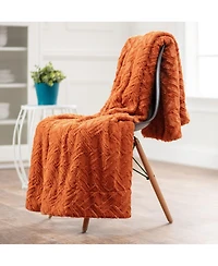 Chanasya Premium Soft Cloud Faux Fur Throw Blanket - Plush, Soft Sherpa & Minky Blanket - 50" x 65” - Orange