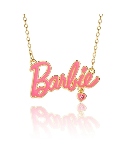 Barbie Flash Yellow Gold Plated Barbie Logo Necklace