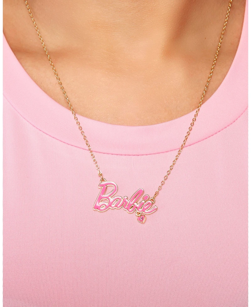 Barbie Flash Yellow Gold Plated Barbie Logo Necklace