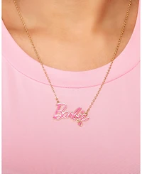 Barbie Flash Yellow Gold Plated Barbie Logo Necklace
