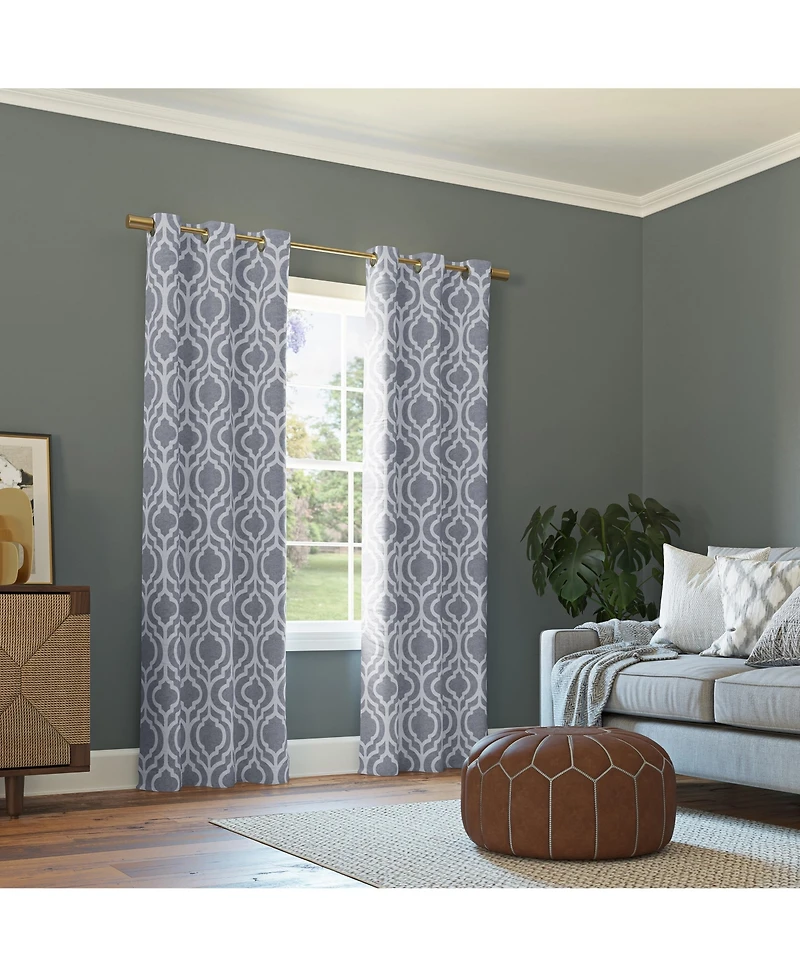 Eldon Trellis Print Blackout Grommet Curtain Panel
