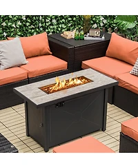 Inolait 42 Inch 60000 Btu Propane Fire Pit Table with Ceramic Tabletop