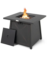 Inolait 30 Inch Square Propane Gas Fire Table with Waterproof Cover