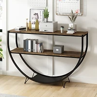 Streamdale Industrial Wood & Metal Demilune Console Table