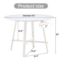 Streamdale Furniture Modern White Circular Dining Table (42")