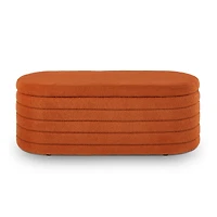Boucle Teddy Ottoman Storage Bench with Hinge
