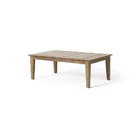 Acacia Wood Outdoor Coffee Table, Light Brown, 14" H X 23.5" W X 39.5" L