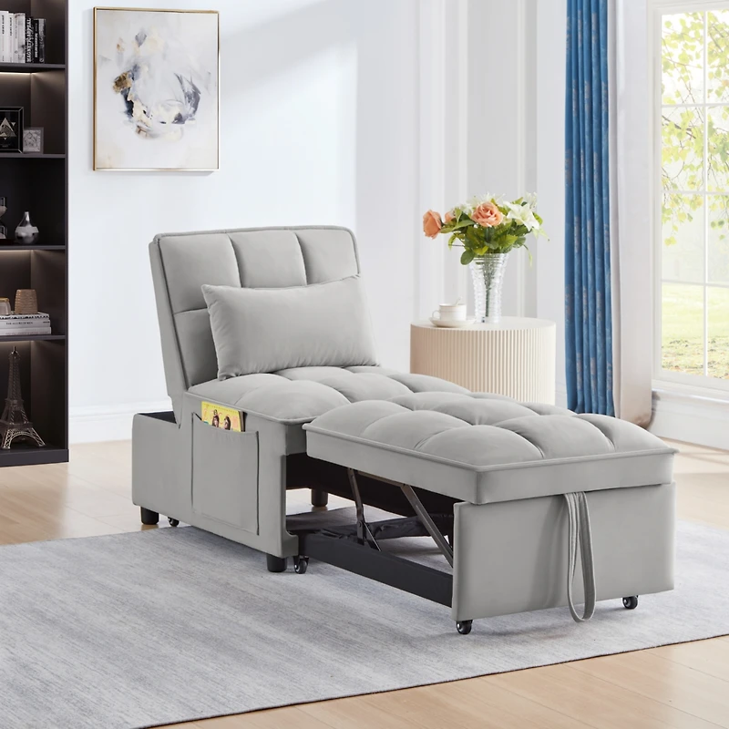 Streamdale Furniture 4-in-1 Multi-Function Single Sofa Bed with Storage and Adjustable Backrest