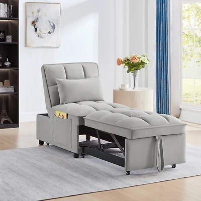 Streamdale Furniture 4-in-1 Multi-Function Single Sofa Bed with Storage and Adjustable Backrest