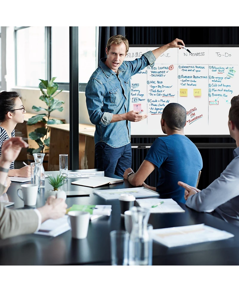 Vebreda 32 x 47 Inch Portable Rolling White Board-Black
