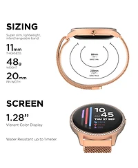 iTouch Sport 4 Unisex Rose Gold-Tone Mesh Bracelet Smartwatch 43.2mm