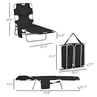 Adjustable Folding Lounge Chair with Face Hole for Relaxation