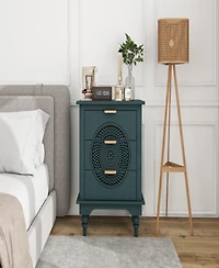 Simplie Fun 3-Drawer Carved Dresser Chest with Metal Handles