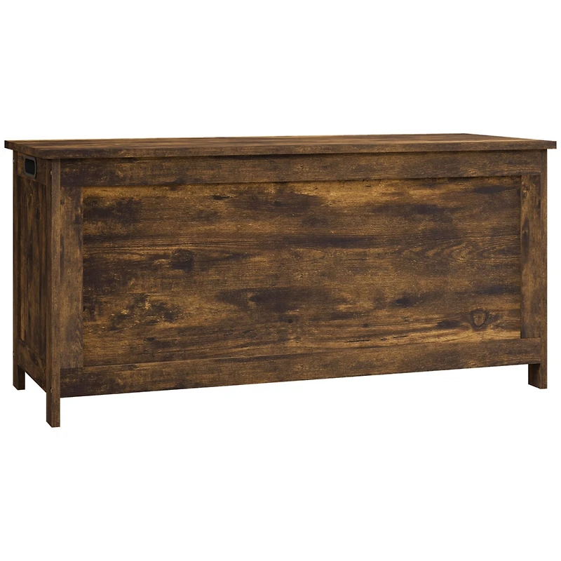 39.4" Storage Chest w/ 2 Safety Hinges, Wooden Box, Rustic Brown