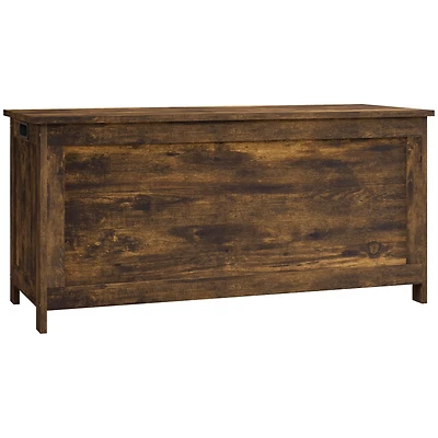 39.4" Storage Chest w/ 2 Safety Hinges, Wooden Box, Rustic Brown