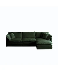 Streamdale Furniture Comfy Modular Oversized L-Shaped Sectional Sofa with Ottoman (Green)