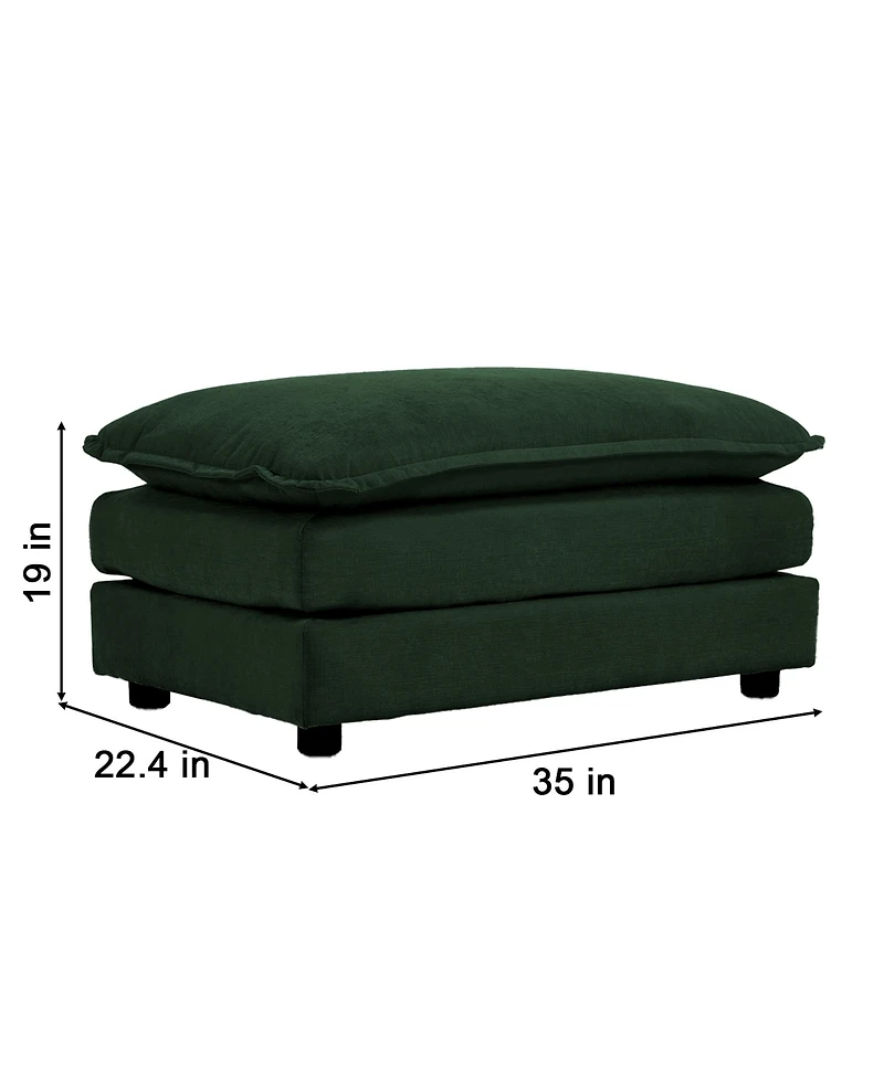 Streamdale Furniture Comfy Modular Oversized L-Shaped Sectional Sofa with Ottoman (Green)
