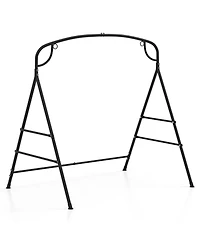 Givimo Patio Metal Swing Stand with Double Side Bars and 2-Ring Design-Black