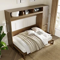 Streamdale Furniture Antique Grey Murphy Bed with Wardrobe and Storage